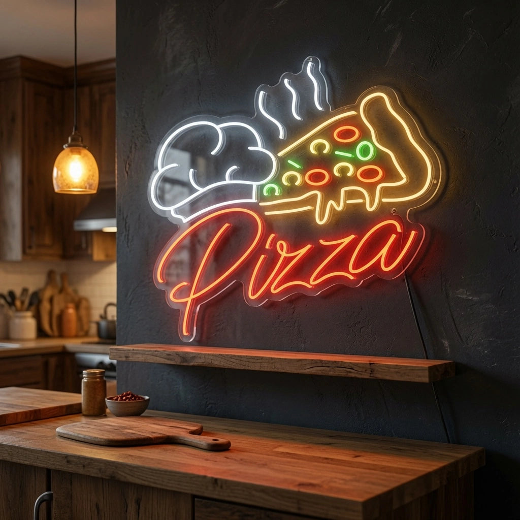 Pizza LED Neon Sign Wall Decor - 03 Real Lifestyle Scene