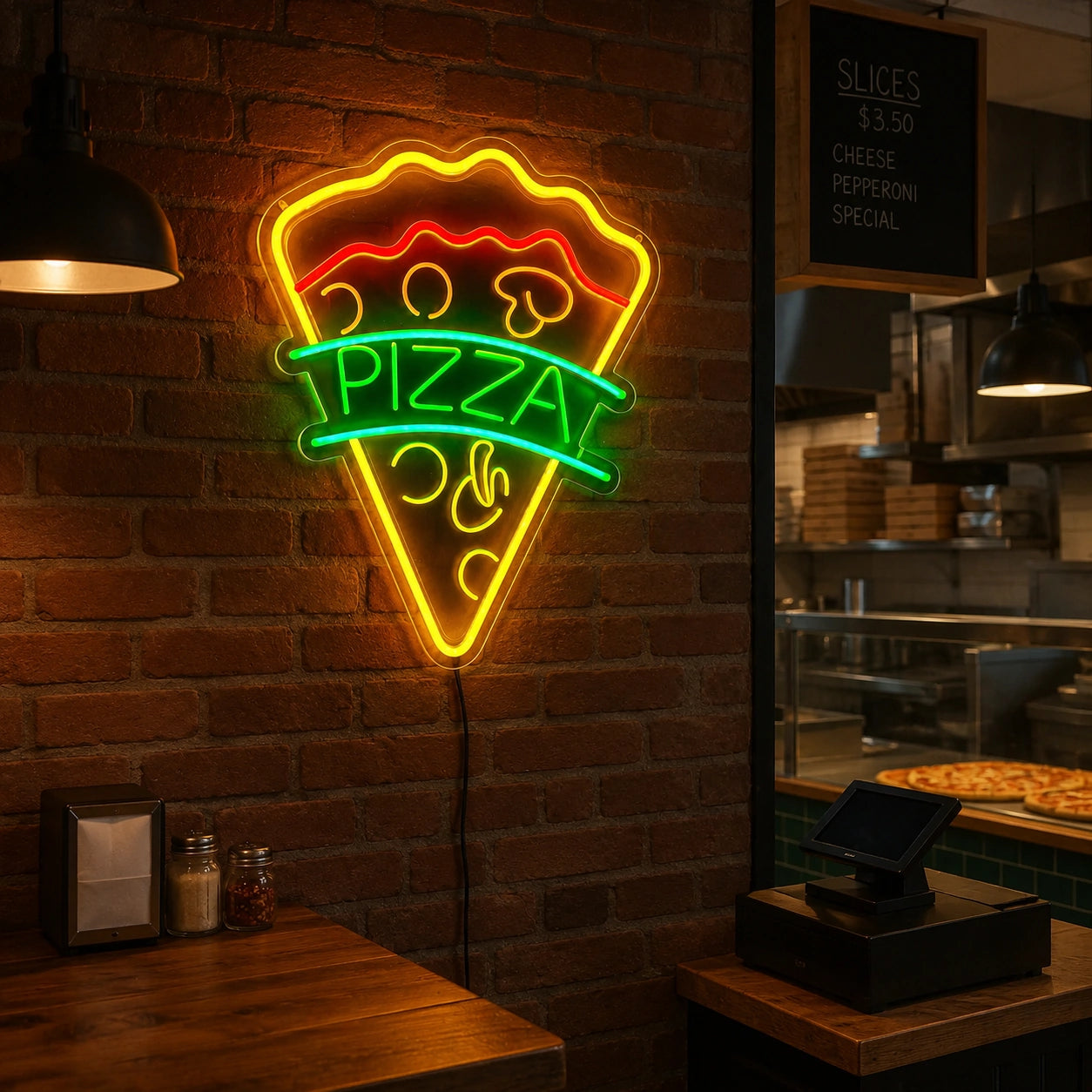 Pizza LED Neon Sign Wall Neon Sign - 03 Real Lifestyle Scene