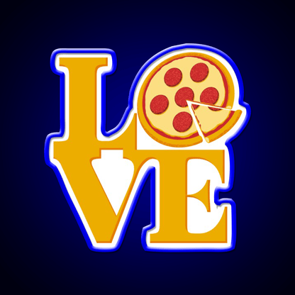 Pizza Love Fast Food Led Neon Sign For Burger Place Rgb Color - Shineneon