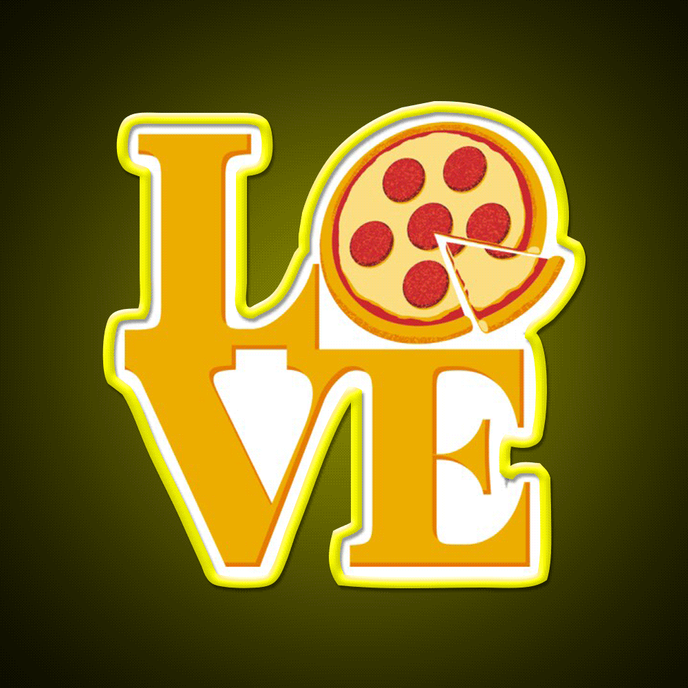 Pizza Love Fast Food Led Neon Sign For Burger Place Rgb Color