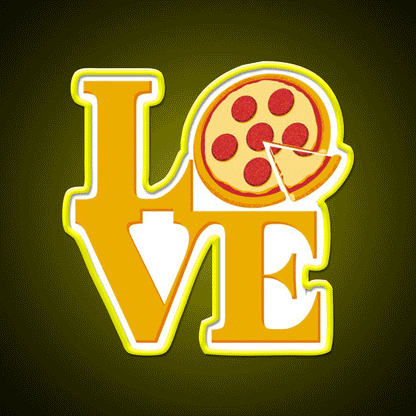 Pizza Love Fast Food Led Neon Sign For Burger Place Rgb Color