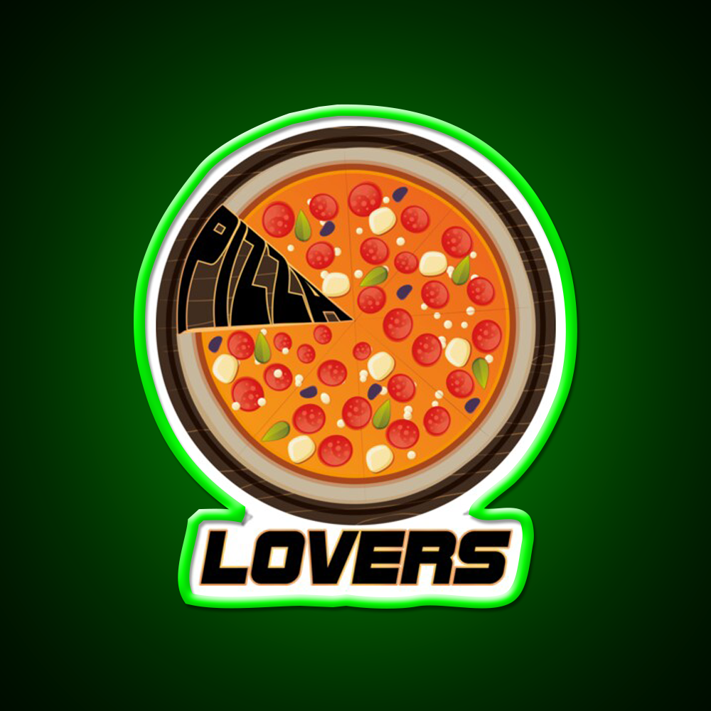 Pizza Lovers America Pizza Lovers Fast Food Led Neon Sign For Burger Place Rgb Color