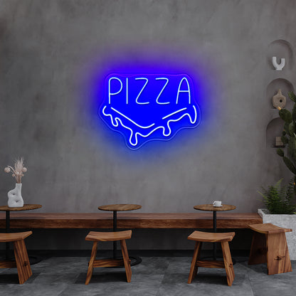 Pizza Slice Neon Acrylic Artwork