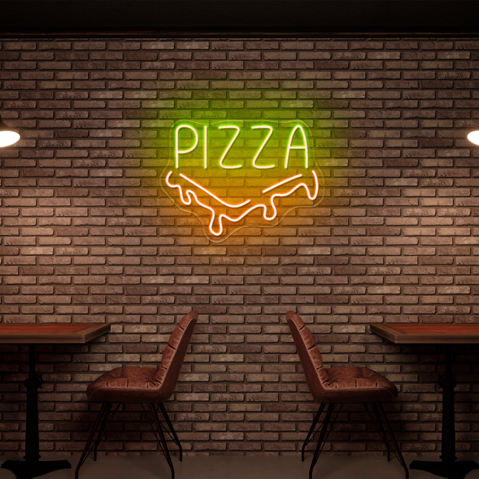 Pizza Slice Neon Acrylic Artwork