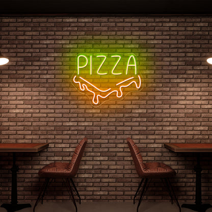 Pizza Slice Neon Acrylic Artwork