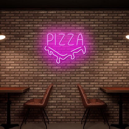 Pizza Slice Neon Acrylic Artwork