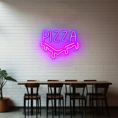Pizza Slice Neon Acrylic Artwork