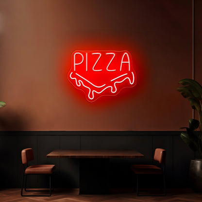 Pizza Slice Neon Acrylic Artwork