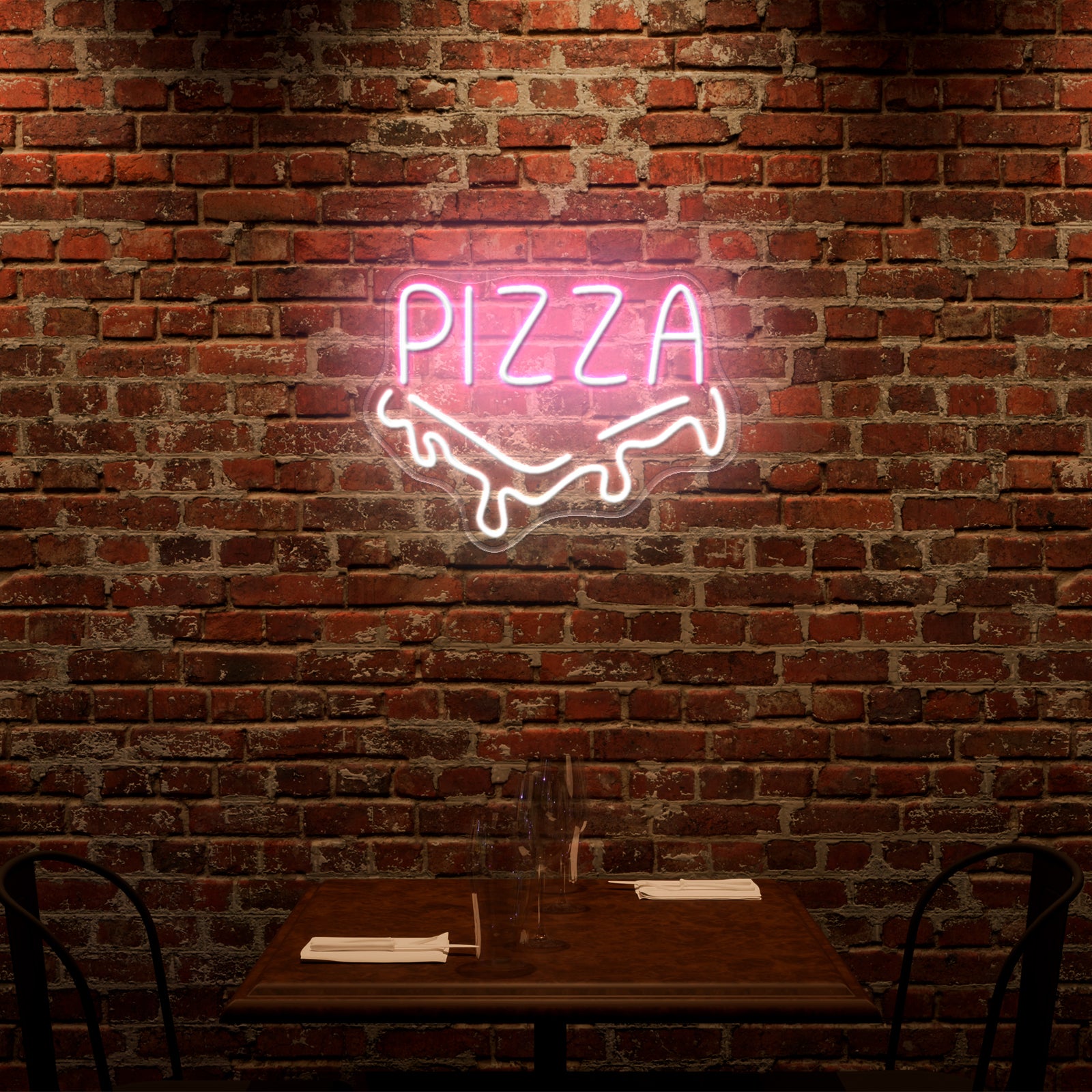 Pizza Slice Neon Acrylic Artwork