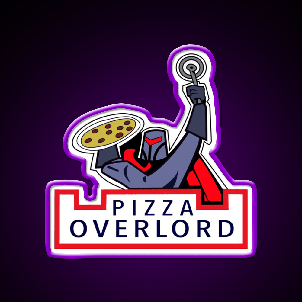 Pizza Overlord American Dad Fast Food Led Neon Sign For Burger Place Rgb Color - Shineneon