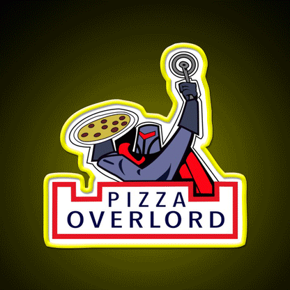 Pizza Overlord American Dad Fast Food Led Neon Sign For Burger Place Rgb Color - Custom LED neon sign front view