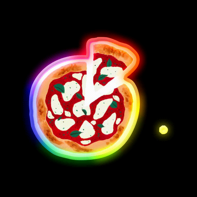 Pizza Painting Fast Food Led Neon Sign For Burger Place Rgb Color