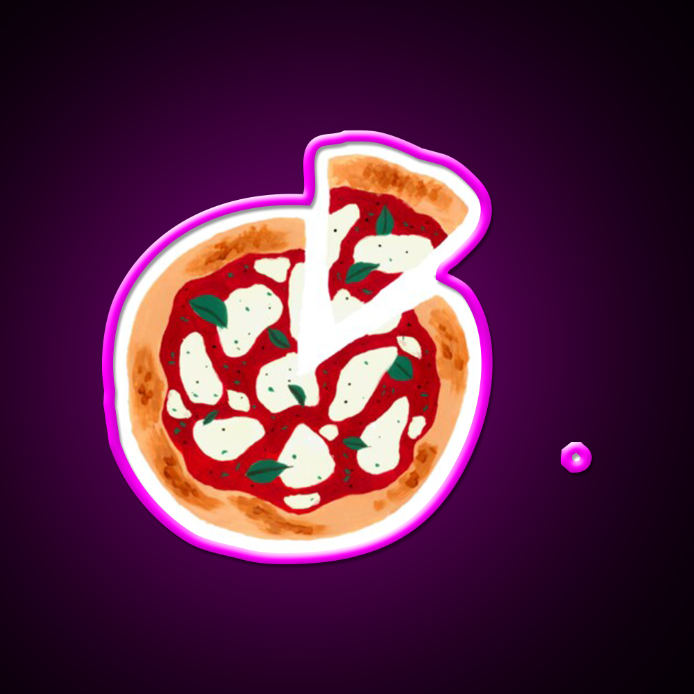 Pizza Painting Fast Food Led Neon Sign For Burger Place Rgb Color