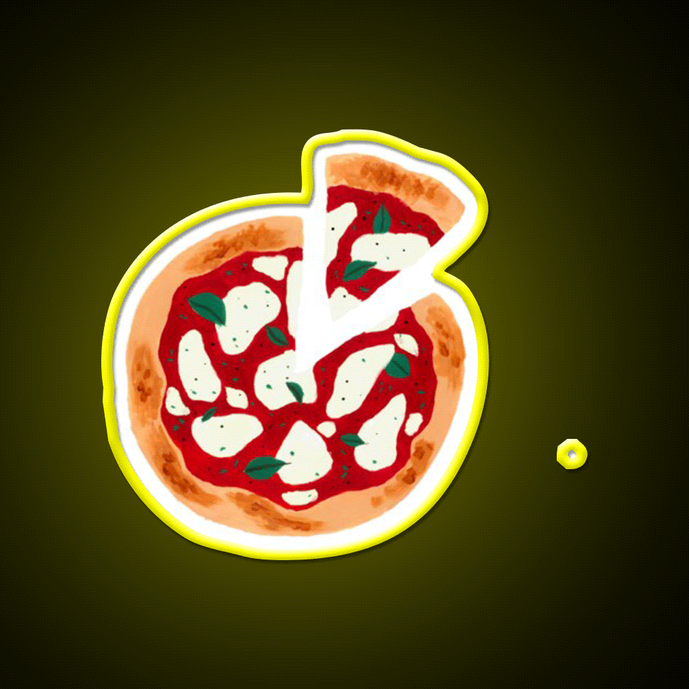 Pizza Painting Fast Food Led Neon Sign For Burger Place Rgb Color