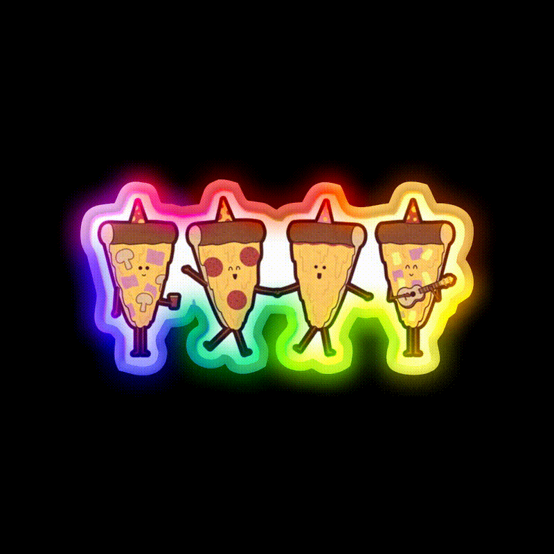 Pizza Party Fast Food Led Neon Sign For Burger Place Rgb Color