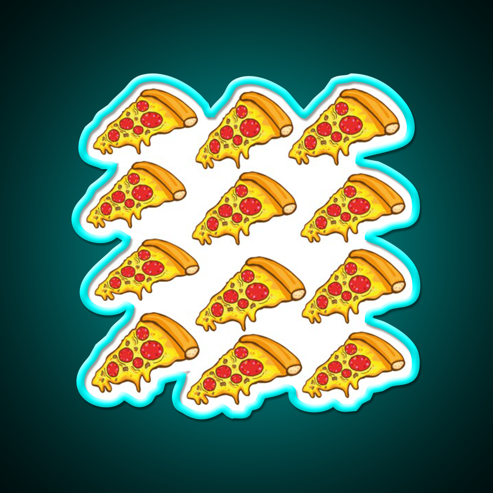 Pizza Patterns Fast Food Led Neon Sign For Burger Place Rgb Color