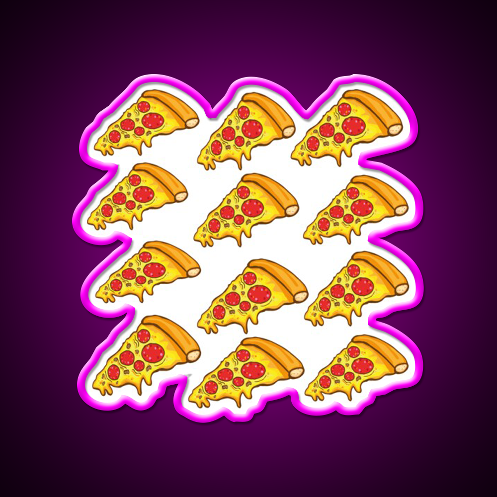 Pizza Patterns Fast Food Led Neon Sign For Burger Place Rgb Color