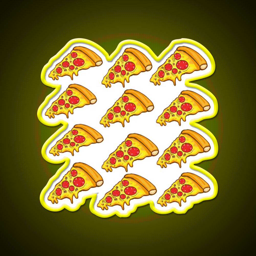 Pizza Patterns Fast Food Led Neon Sign For Burger Place Rgb Color