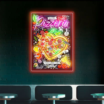 Pizza Poster Italian Cuisine Menu Acrylic Led Sign | Shineneon