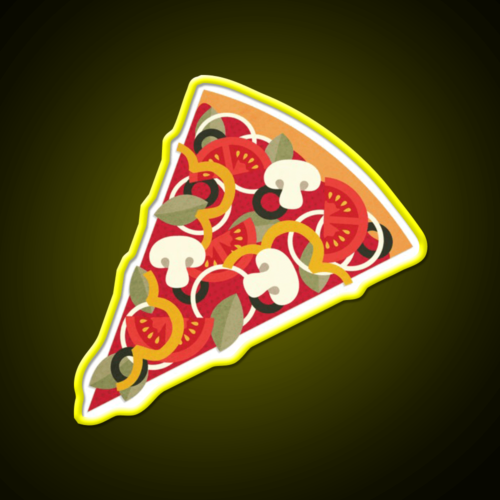 Pizza Power Vegetarian Version Fast Food Led Neon Sign For Burger Place Rgb Color - Shineneon