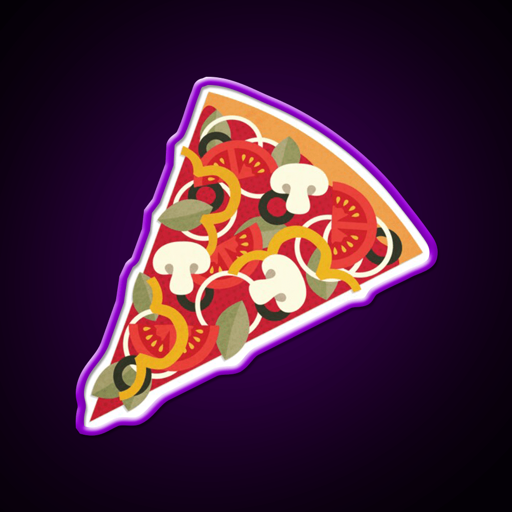 Pizza Power Vegetarian Version Fast Food Led Neon Sign For Burger Place Rgb Color - Shineneon
