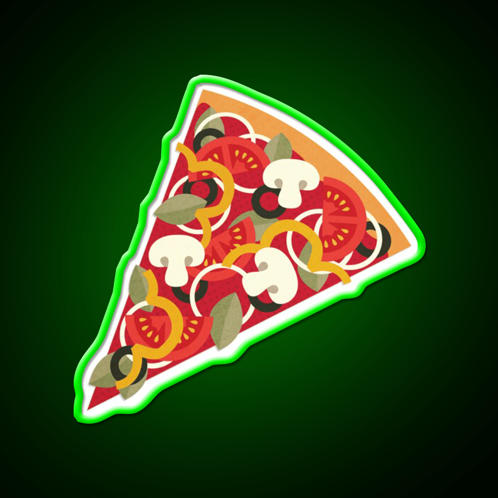 Pizza Power Vegetarian Version Fast Food Led Neon Sign For Burger Place Rgb Color - Shineneon
