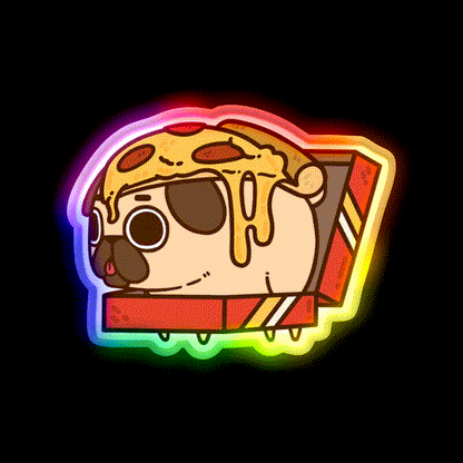 Pizza Puglie Fast Food Led Neon Sign For Burger Place Rgb Color - LED neon sign close-up detail