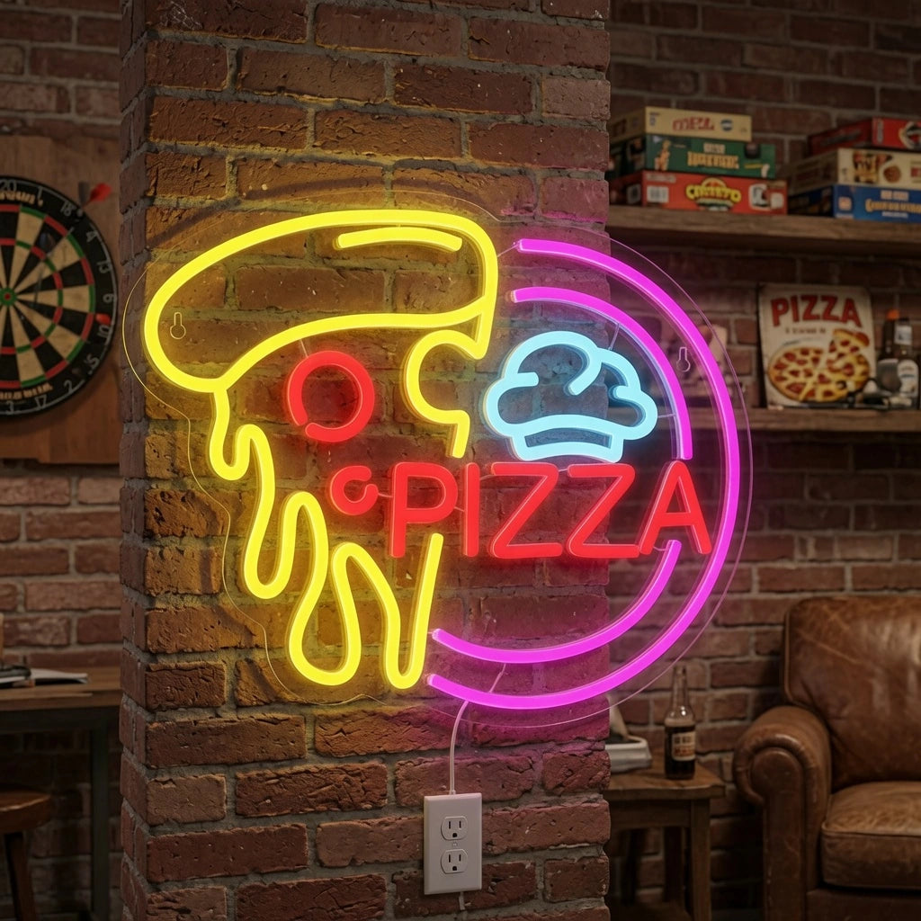 Pizza Room Decor LED Neon Sign - 03 Real Lifestyle Scene