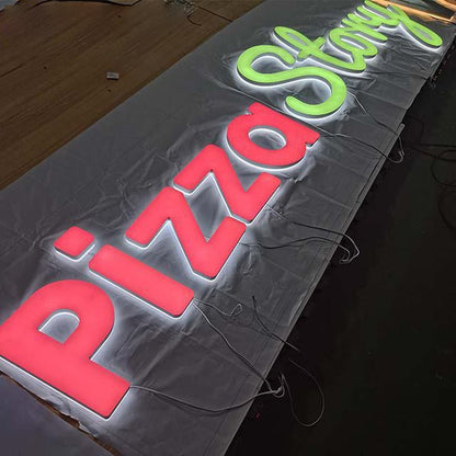 Pizza Shop 3D Front And Back Lit Letters Metal Led Sign - Shineneon