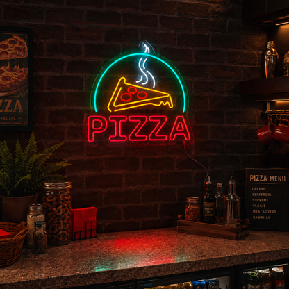 Pizza Shop Wall Decor LED Neon Sign - 03 Real Lifestyle Scene