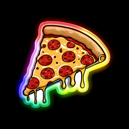 Pizza Slice Fast Food Led Neon Sign For Burger Place Rgb Color - LED neon sign close-up detail