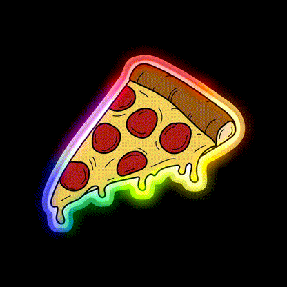 Pizza Slice Fast Food Led Neon Sign For Burger Place Restaurant Led Sign Rgb Color - LED neon sign close-up detail