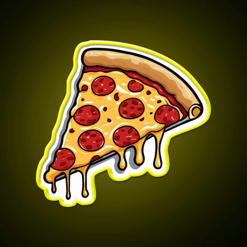 Pizza Slice Fast Food Led Neon Sign For Burger Place Rgb Color - Custom LED neon sign front view