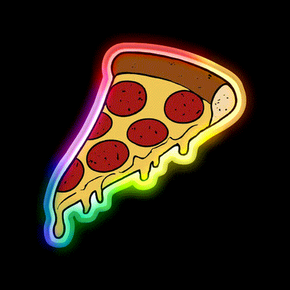 Pizza Slice Fast Food Led Neon Sign For Burger Place Wall Art Rgb Color - LED neon sign close-up detail