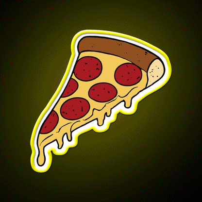 Pizza Slice Fast Food Led Neon Sign For Burger Place Wall Art Rgb Color - Custom LED neon sign front view