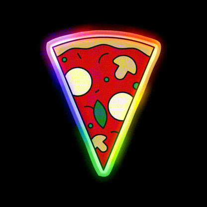 Pizza Slice Margherita Fast Food Led Neon Sign For Burger Place Rgb Color - LED neon sign close-up detail