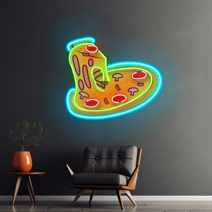 Pizza Slice Neon Acrylic Artwork