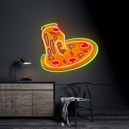 Pizza Slice Neon Acrylic Artwork