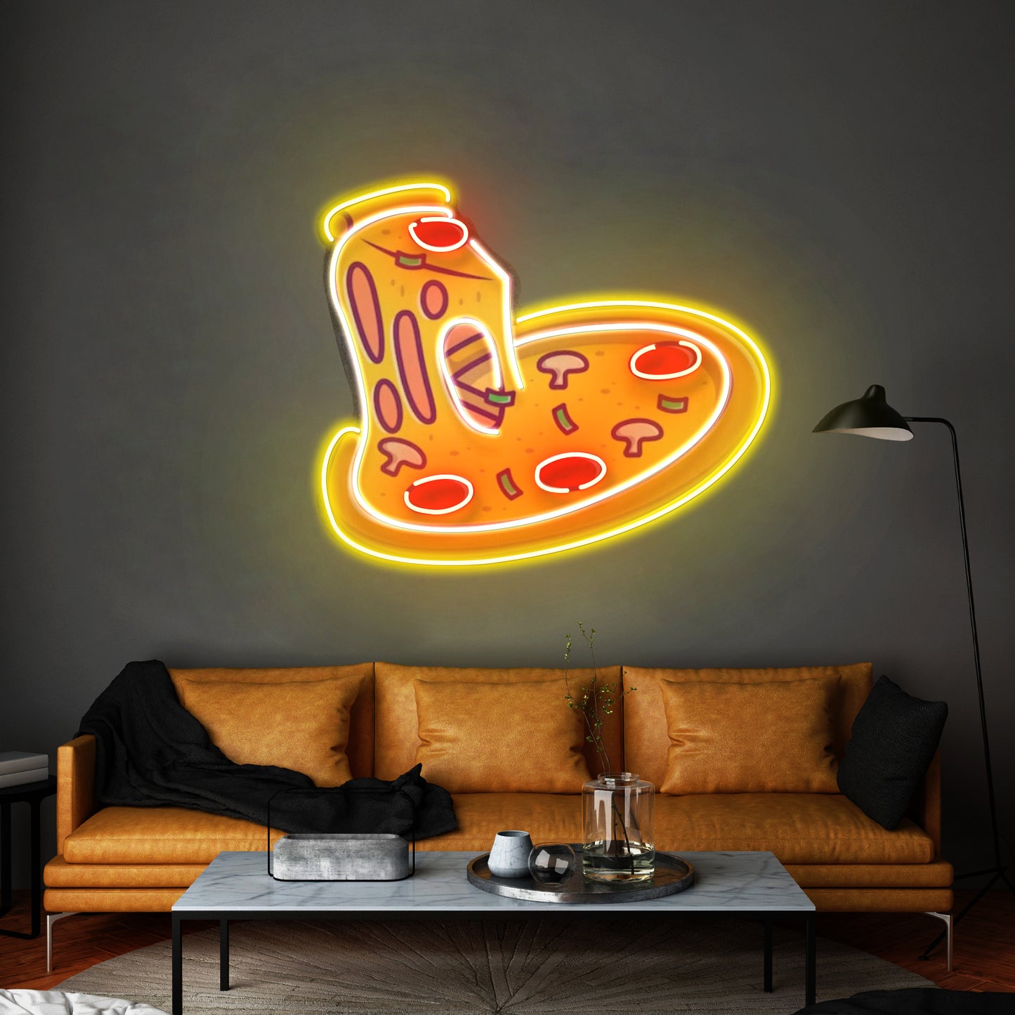 Pizza Slice Neon Acrylic Artwork