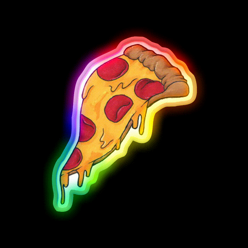 Pizza Snack Food Led Neon Sign For Snack Room Rgb Color