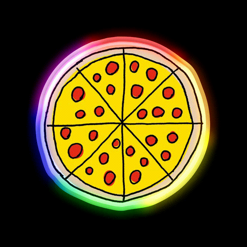 Pizza Snack Food Led Neon Sign For Vending Area Rgb Color - LED neon sign close-up detail