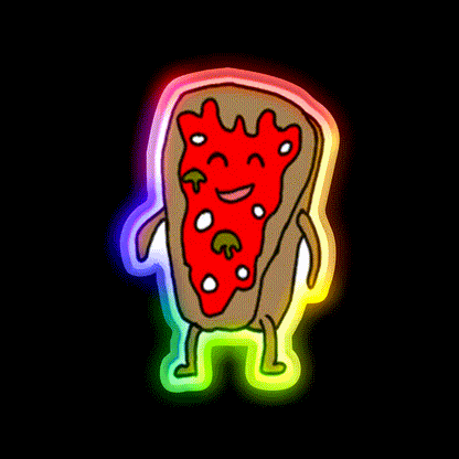Pizza Snack Food Led Neon Sign Rgb Color - LED neon sign close-up detail