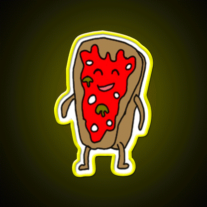 Pizza Snack Food Led Neon Sign Rgb Color - Custom LED neon sign front view