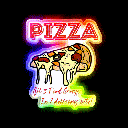 Pizza The Ultimate Food Snack Food Led Neon Sign Rgb Color - LED neon sign close-up detail