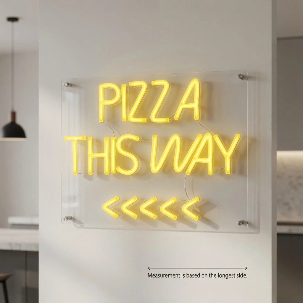 Pizza This Way Wall Decor LED Neon Sign - 04 Size Image