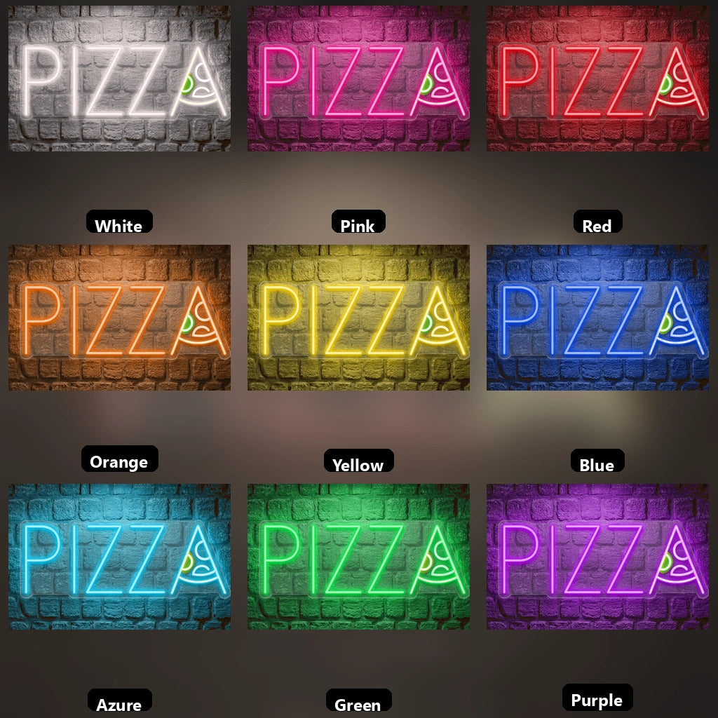 Pizza Wall Art LED Neon Sign - 05 Color Grid