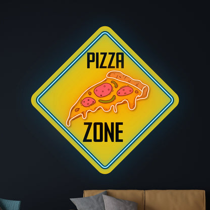 Pizza Zone Decal Acrylic Artwork | Shineneon