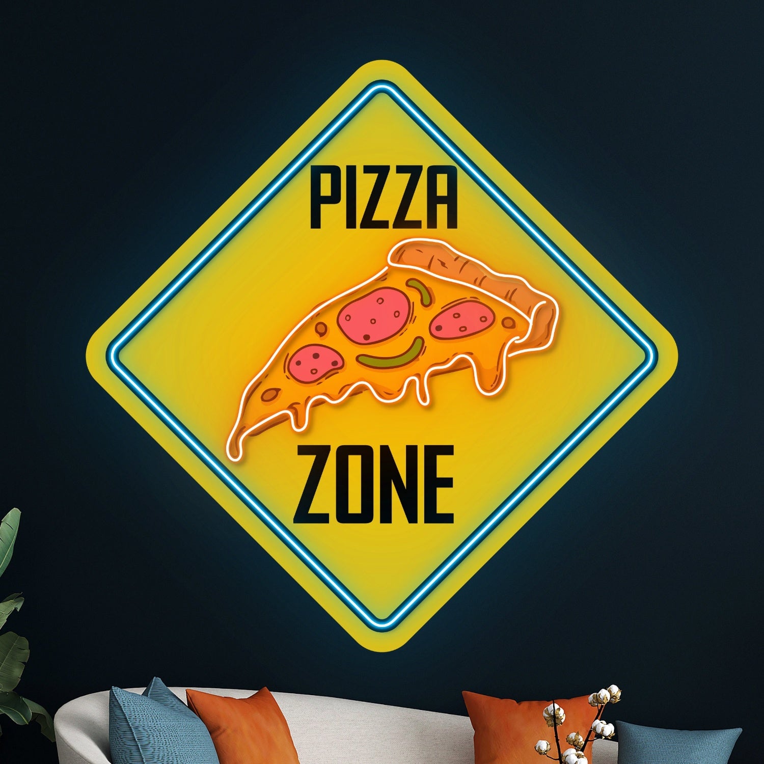 Pizza Zone Decal Acrylic Artwork | Shineneon