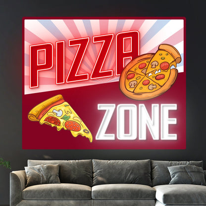 Pizza Zone Decal Printed Acrylic Pizza Led Neon Sign | Shineneon