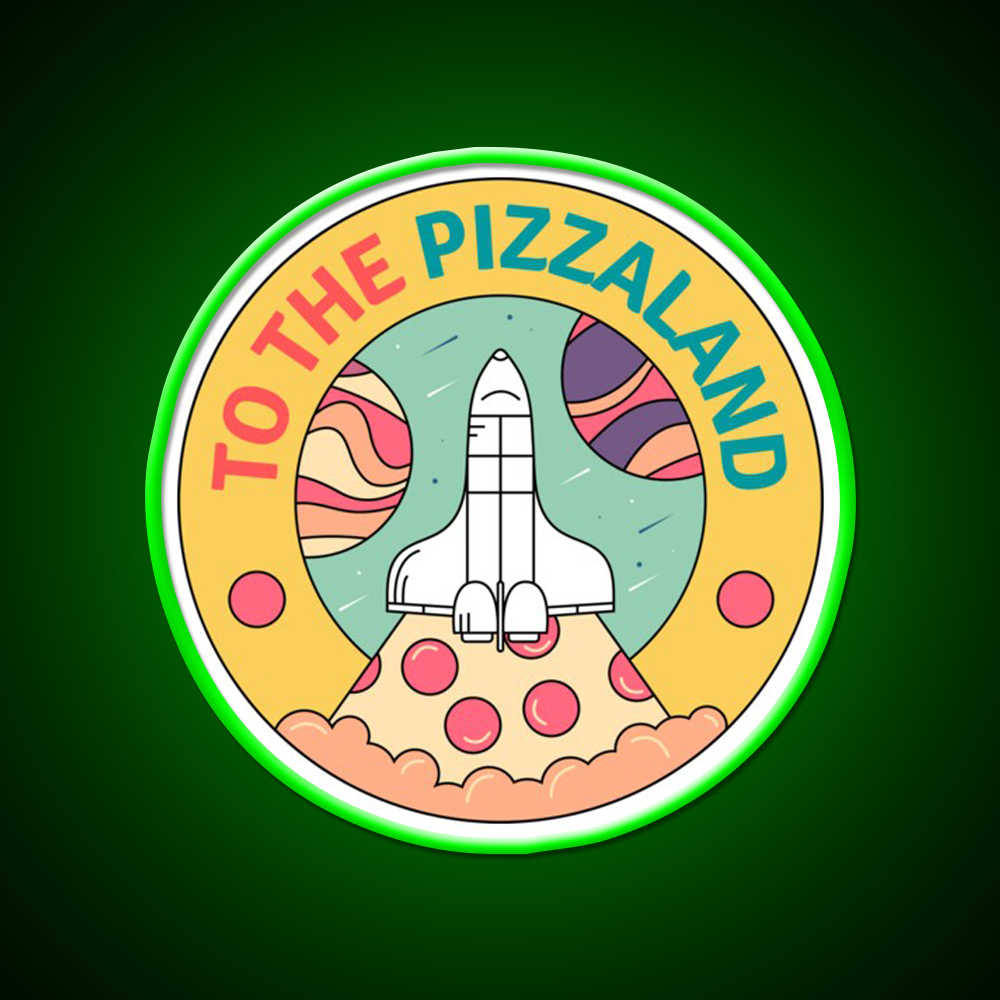 Pizzaland Fast Food Led Neon Sign For Burger Place Rgb Color